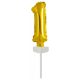 gold, Gold number 1 foil balloon for cake 13 cm