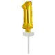 Number Gold, Number 1 Gold foil balloon for cake 13 cm