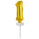 gold, Gold number 1 foil balloon for cake 13 cm