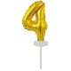 Gold, Gold Number 4 foil balloon for cake 13 cm