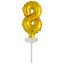 Number Gold 8 foil balloon for cake 13 cm