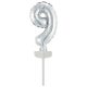 silver, Silver Number 9 foil balloon cake 13 cm