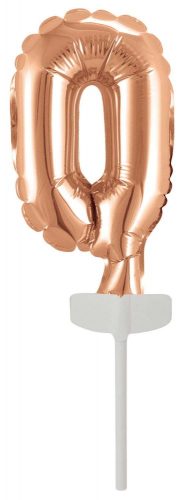 rose gold number 0 foil balloon for cake 13 cm