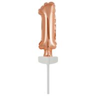 Number Rose Gold Number 1 Foil Balloon for Cake 13 cm