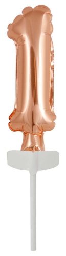 rose gold number 1 foil balloon for cake 13 cm