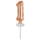 Number Rose Gold Number 1 Foil Balloon for Cake 13 cm