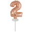 Number Rose Gold number 2 foil balloon for cake 13 cm