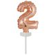 rose gold number 2 foil balloon for cake 13 cm