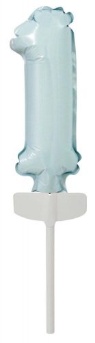 Pastel Blue, Blue number 1 foil balloon for cake 13 cm