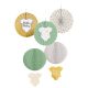 Hello Baby gold hanging decoration 5 pieces