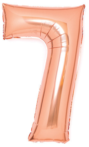 Rose Gold Number 7 foil balloon 66 cm