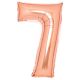 Rose Gold Number 7 foil balloon 66 cm