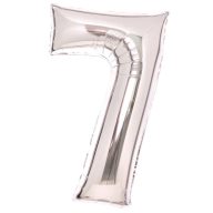 Number Silver, Silver Number 7 Foil Balloon 66 cm