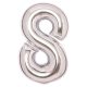 silver, silver Number 8 foil balloon 66 cm