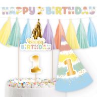 Baby Rainbow 1st Birthday Decoration Set 4 Pieces