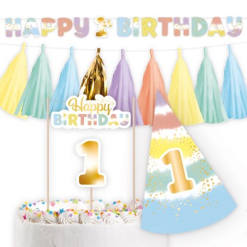 First Birthday Rainbow decoration set 4 pieces