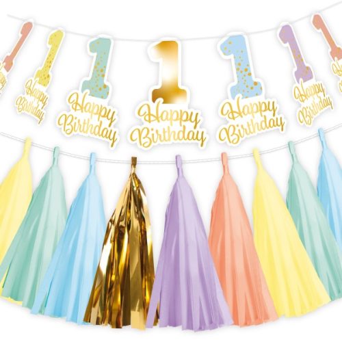 First Birthday Rainbow decoration set 2 parts