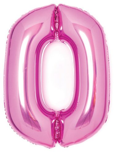 Pink, Pink number 0 foil balloon 66 cm