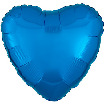Metallic Blue Heart foil balloon 43 cm