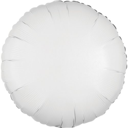 Metallic White circle foil balloon 43 cm