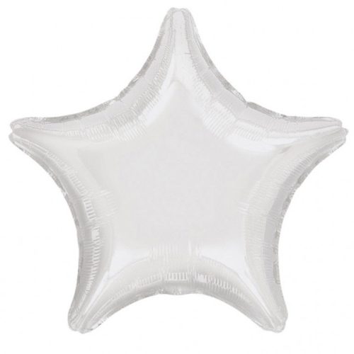 metallic White Star foil balloon 48 cm