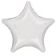 metallic White Star foil balloon 48 cm