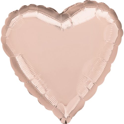 metallic rose gold Heart foil balloon 43 cm