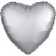 Silk silver Heart foil balloon 43 cm