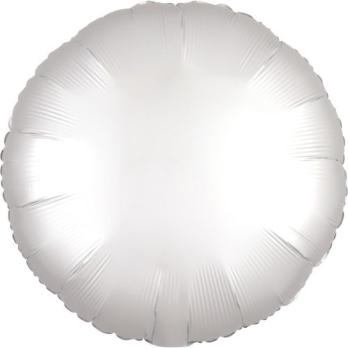 Silk White circle foil balloon 43 cm