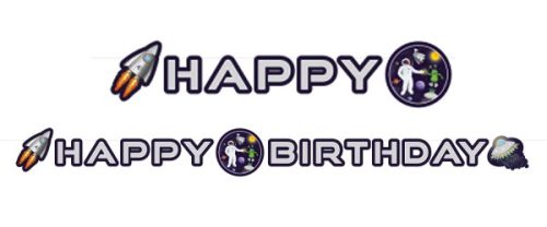 Space, Space Happy Birthday Banner 192 cm