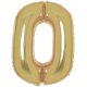 Number White Gold Gold Number 0 Foil Balloon 90 cm