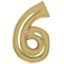 Number White Gold Gold number 6 foil balloon 92 cm
