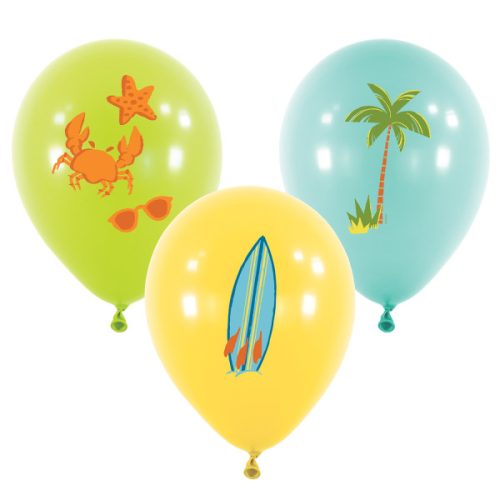 Summer Surf Party air-balloon, balloon 6 pieces 11 inch (22,8 cm)