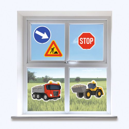 Construction Sand window sticker set 5 pieces