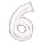 Number Lustre White, White Number 6 Foil Balloon 86 cm