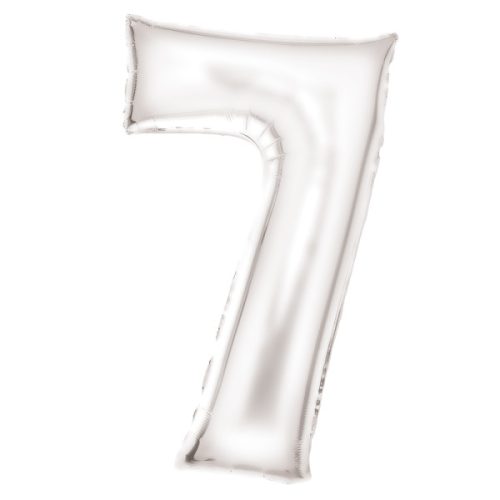 Lustre White, White Number 7 foil balloon 86 cm