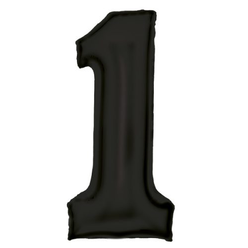 Lustre black, Black number 1 foil balloon 86 cm