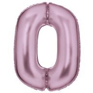 Number Lustre Pastel Pink, Pink Number 0 Foil Balloon 86 cm