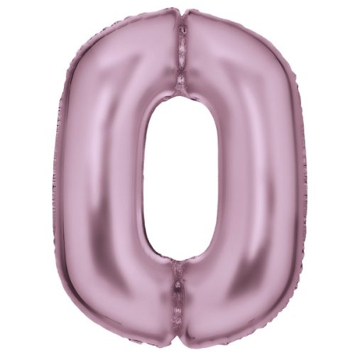 Lustre Pastel Pink, Pink number 0 foil balloon 86 cm