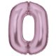 Lustre Pastel Pink, Pink number 0 foil balloon 86 cm