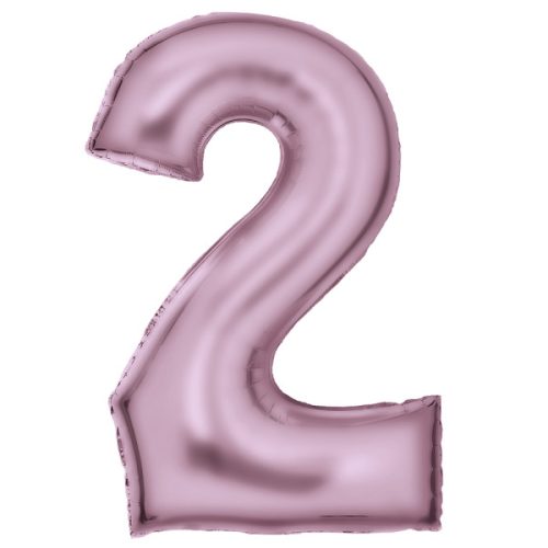 Lustre Pastel Pink, Pink number 2 foil balloon 86 cm