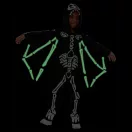 Halloween Pterodactylus Glow-in-the-dark Skeleton Costume 10-12 years