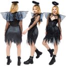 Halloween Black Fallen Angel Adult Costume M/L