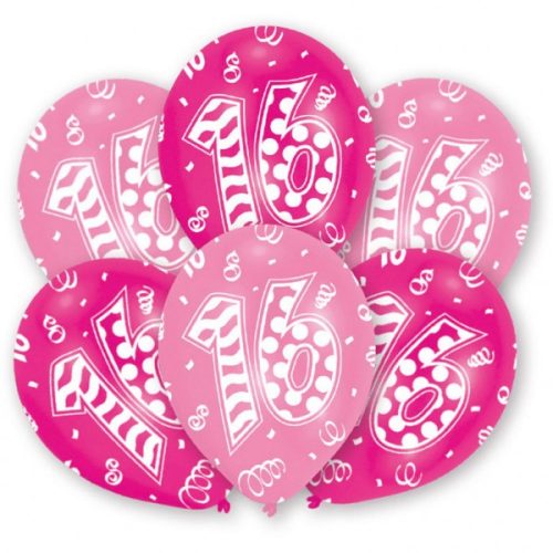 Happy Birthday 16 Foil Balloon (6 pieces)