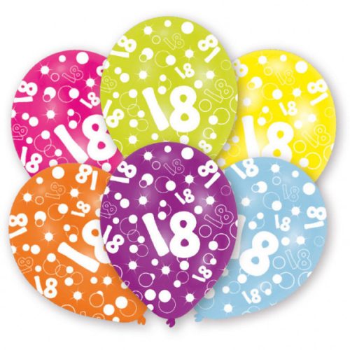 Happy Birthday 18 Foil Balloon (6 pieces)