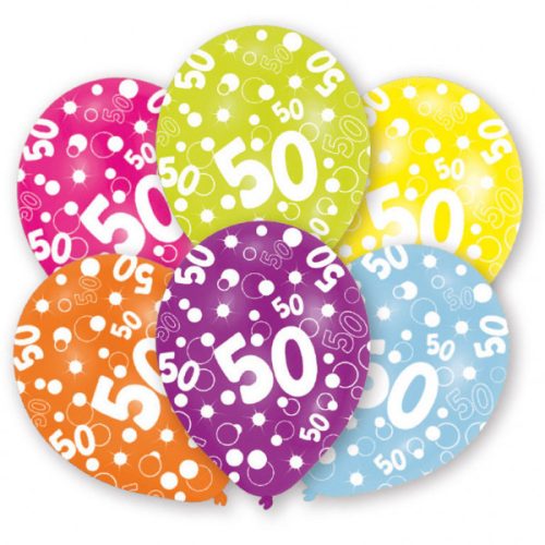 Happy Birthday 50 Foil Balloon (6 pieces)