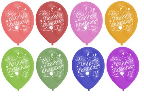 Happy Birthday Balloon 25,4 cm (8 pieces)