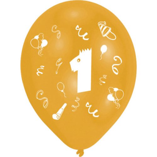 Happy Birthday 1 Ribbon air-balloon, balloon 8 pcs 10 inch (25,4cm)