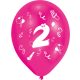 Happy Birthday 2 Ribbon air-balloon, balloon 8 pcs 10 inch (25,4cm)