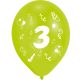 Happy Birthday 3 Ribbon air-balloon, balloon 8 pcs 10 inch (25,4cm)